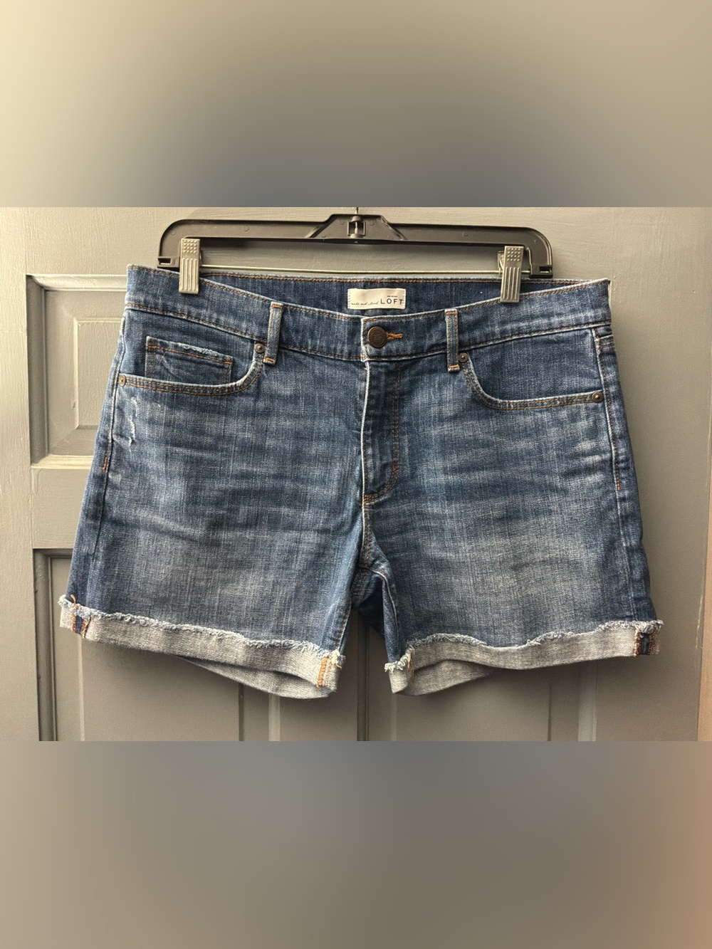 LOFT Women's Medium Blue Boyfriend Denim Shorts